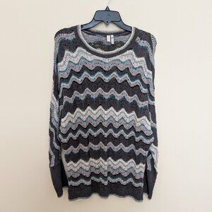 Madison chevron striped lightweight sweater Large EUC